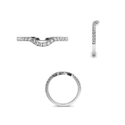 Anillo de matrimonio a juego para anillo de compromiso de halo de diamante oval delicado