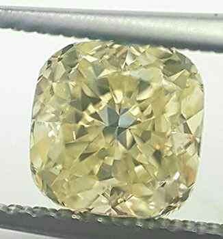 Picture of 1.21 Carats, Cushion Diamond with Ideal Cut, Natural Fancy Yellow Color, VVS2 Clarity ENHANCED and Certified By igl