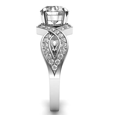 Bowtie engagement ring 0.25CTW side diamonds