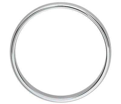 Plain wedding band 3mm, Low dome