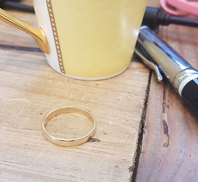 3mm low dome wedding band, comfort fit