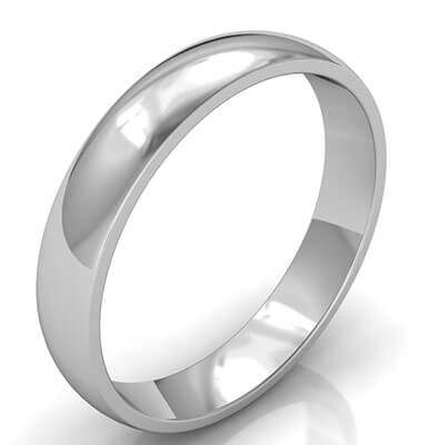 4mm low dome wedding band, comfort fit