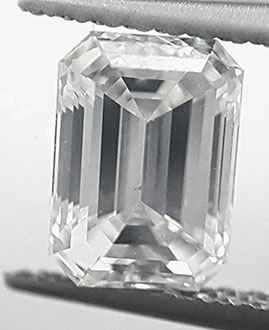Foto 1.01 Diamante natural esmeralda D VS2 C.E Ideal-Cut de
