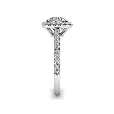 Delicate Cushion diamond halo for Cushion engagement ring