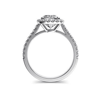 Delicate Cushion diamond halo for Cushion engagement ring