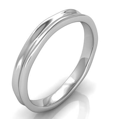 2.5 to 3 mm comfort fit wedding band, California trails