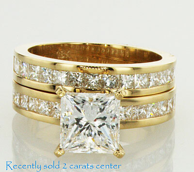 Bridal set, Princess accent diamonds 1.05 Cts