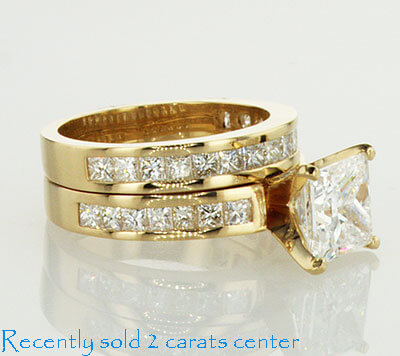 Set nupcial, diamantes Princesa de acento de 1,05 Ct