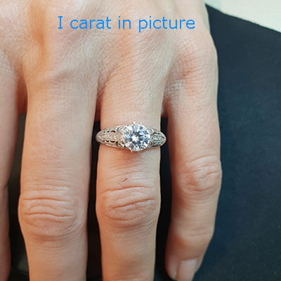 Vintage engagement ring replica hand engraved