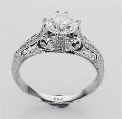 Picture of Vintage engagement ring replica hand engraved