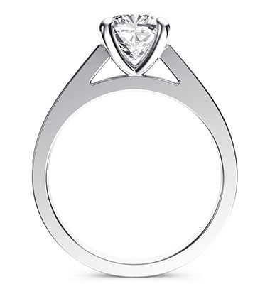 Delicate solitaire engagement ring for Rounds Cushions and Princess diamonds