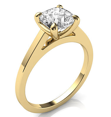 Delicate solitaire engagement ring for Rounds Cushions and Princess diamonds