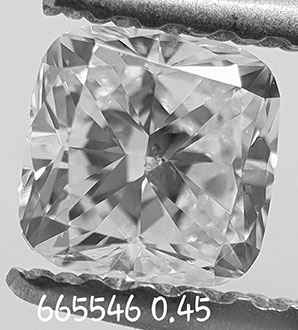 Foto 0,45 quilates, diamante en cojín con muy buen corte E SI1 y certificado por EGL de