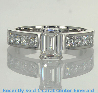 Ajustes de anillo de compromiso, 1 carat side princesa