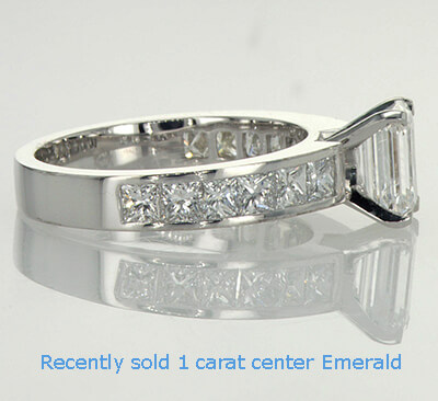 Ajustes de anillo de compromiso, 1 carat side princesa