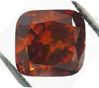 Natural color Cushion diamond Orange Brown color.