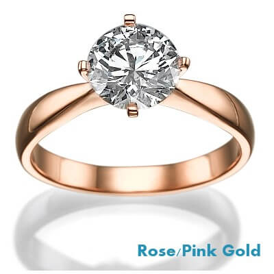  Rose Gold Princess and Rounds East-West Engagement Ring