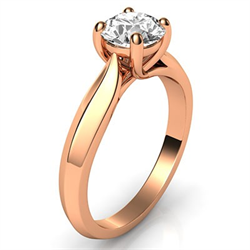 Picture of Rose gold knife edge Solitaire engagement ring