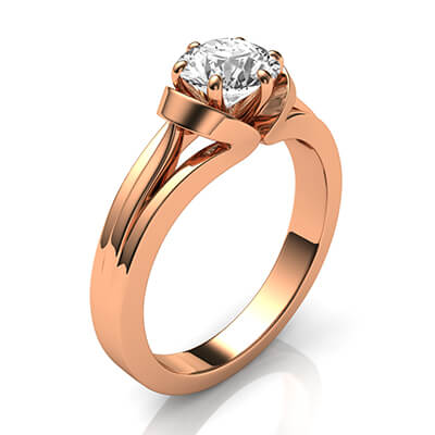 The nest solitaire vintage Rose Gold engagement ring
