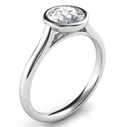 Picture of Delicate Low Profile bezel engagement ring for rounds-Leone