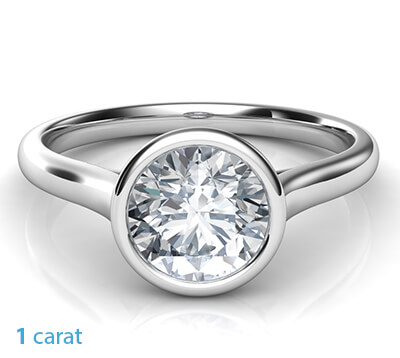 Delicate Low Profile bezel engagement ring for rounds-Leone