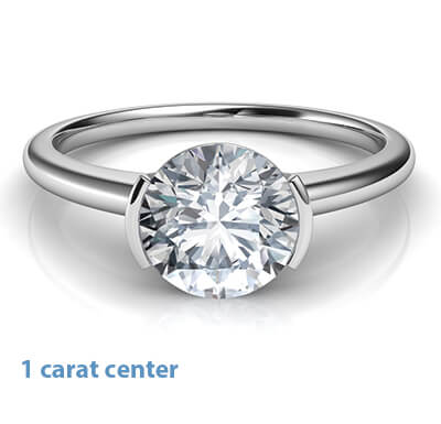 Low profile half bezel delicate engagement ring-Miranda