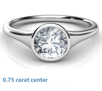 Sleek and elegant low profile engagement ring for rounds-Beyonce
