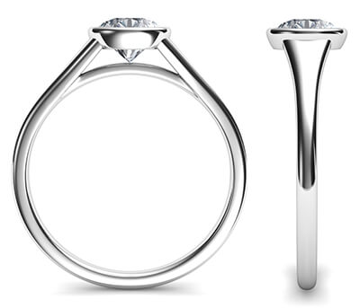 Sleek and elegant low profile engagement ring for rounds-Beyonce