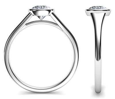 Elegante y elegante anillo de compromiso de bajo perfil para rondas-Beyonce