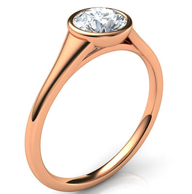 Sleek and elegant low profile engagement ring for rounds-Beyonce