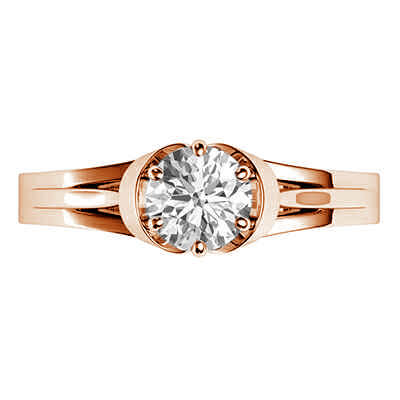 The nest solitaire vintage Rose Gold engagement ring