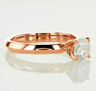 Anillo de compromiso con borde de cuchillo de oro rosa de 3 mm