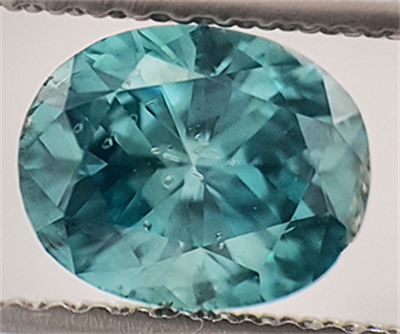1.01 Carats, Oval Diamond Sky Blue color enhanced, SI1 clarity NOT enhanced, Stock 1290058