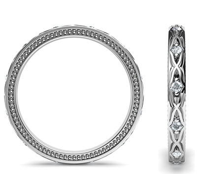 Kimberly-Leaf motif vintage style wedding band