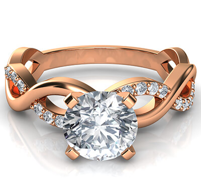 Rose Gold Infinity engagement ring for all shapes and sizes