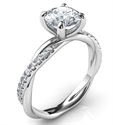 Foto Cristal - el anillo de compromiso de la cuerda con diamantes laterales, para todas las formas de