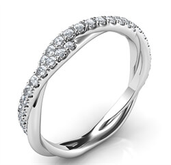 Picture of Crystal- the rope wedding band with diamonds