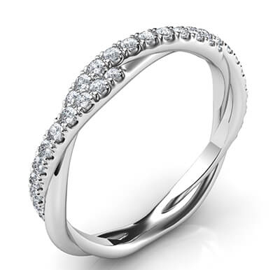Cristal - el anillo de boda de la cuerda con diamantes