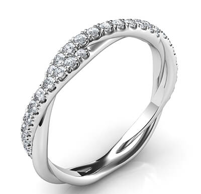 Crystal- the rope wedding band with diamonds