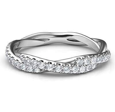 Crystal- the rope wedding band with diamonds