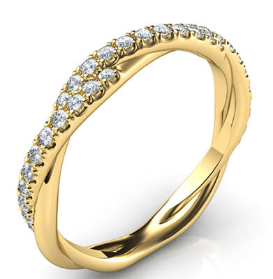 Cristal - el anillo de boda de la cuerda con diamantes