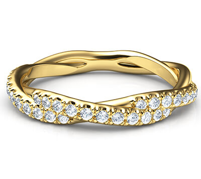 Crystal- the rope wedding band with diamonds