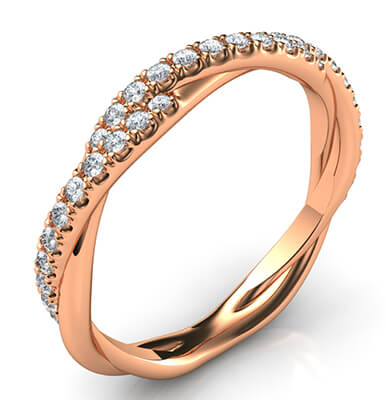 Cristal - el anillo de boda de la cuerda con diamantes