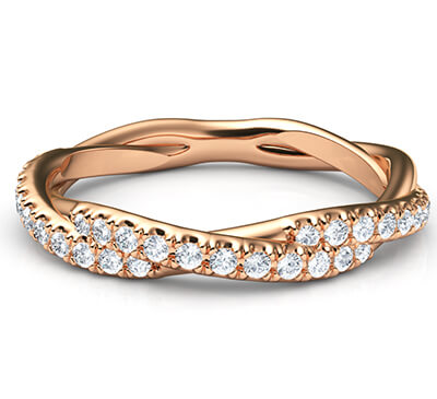 Crystal- the rope wedding band with diamonds