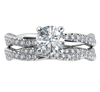 Crystal-the rope bridal set with dismonds, for all diamonds shapes and sizes