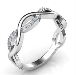 Picture of Infinity wedding band with 0.20 carat accent diamonds