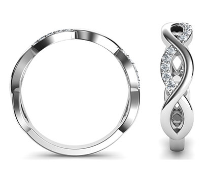 Alianza de boda Infinity con diamantes de 0,20 quilates.