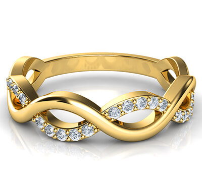 Alianza de boda Infinity con diamantes de 0,20 quilates.