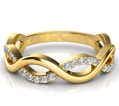 Infinity wedding band with 0.20 carat accent diamonds