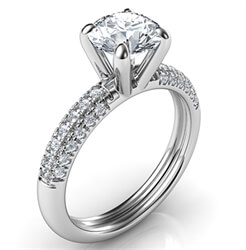 Picture of Contemporary engagement ring with side diamonds-Donna